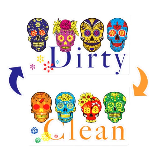 Ksquares Prank Skull Dishwasher Magnet Clean Dirty Sign Double Sided Non-Scratching Strong Magnet Indicator Tells Whether Dishes are Clean or Dirty (ColorSkull)
