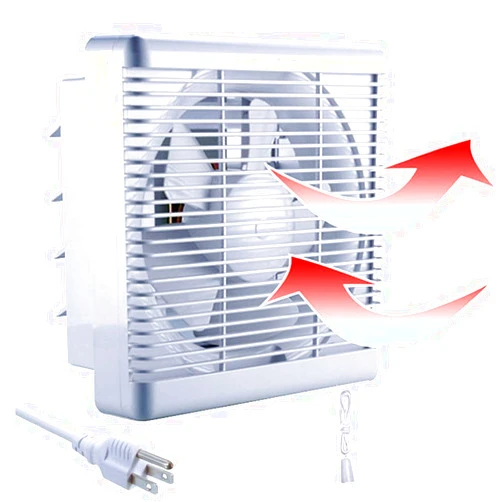 SAILFLO 10 Inch Window Shutter Exhaust Fan with Reversible Airflow, 297CFM 30W Wall-Mounted Quiet Ventilation Fan Air Intake Extractor for Bathroom Home Bedroom Attic, φ8 Inch Impeller