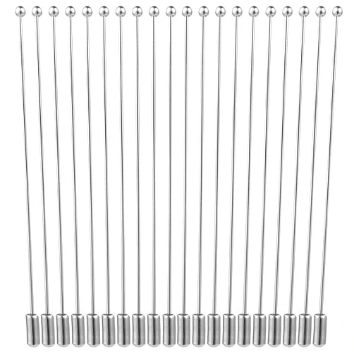 Salbsever Brooch Pin Stick for Jewelry Making, Long Needle Eye Pin, Silver Round Ball Metal Brooch Boutonniere Sticks with Stopper for DIY Costume, Suit Tie Hat Pin, Jewelry Making Accessories, 90 mm 20 Pcs