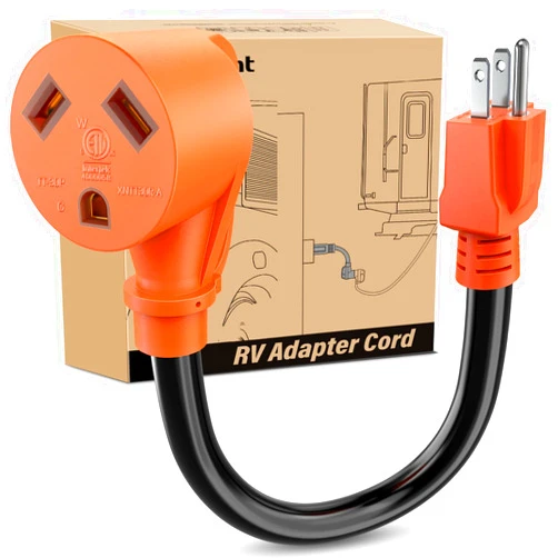 Nilight RV Power Adapter Cord 15 Amp to 30 Amp 110V Pure Copper Heavy Duty 10 Gauge Wire ETL Listed 5-15P to TT-30R 15M/30F Weatherproof Cord for RV Camper Caravan Van Trailer, 2 Years Warranty