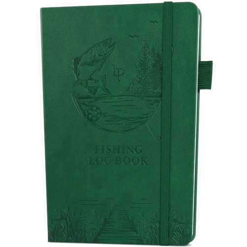 Legend Planner Legend Fishing Log Book – Fisherman Journal Notebook to Record Catches & Trip Info – Fishing Essentials, Equipment & Gifts for Men (Dark Green Debossed)