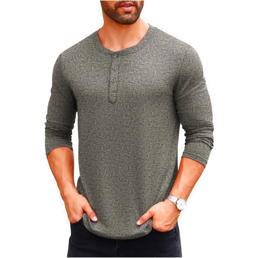 COOFANDY Men's Henley Shirts Long Sleeve Fashion Casual Tee Basic Lightweight T-Shirt