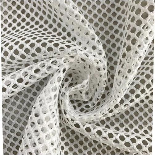 New Fabrics Daily Mallory White Polyester King Mesh Knit Fabric by The Yard - 10111