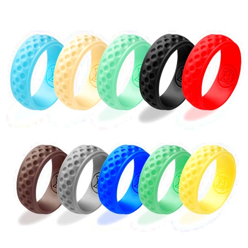 MAZEL Golf Ball Surface Design Breathable Silicone Ring for Golf Men & Women,Pack of 10