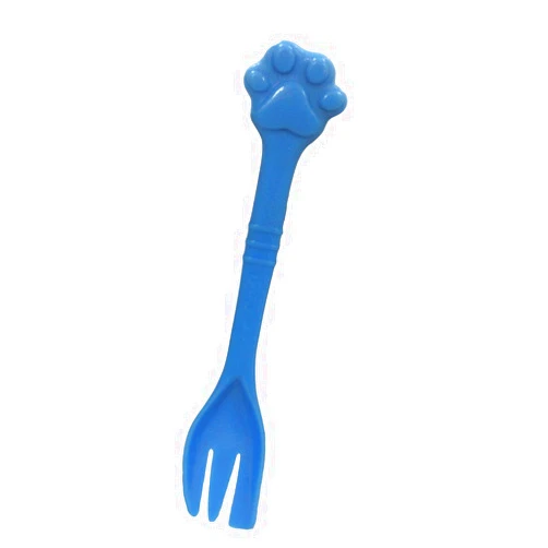 KunHe Pet Dog Cat Feeding Scooping Can Tin Food Fork Mixing Spoon Blue 7.48Inch