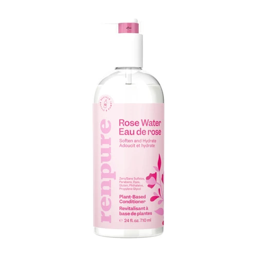 Renpure Rose Water Conditioner, 710ml, Plant Based Beauty, Soothes Scalp, Hydrates Hair, Nourishes, Free of Chemicals, For Women