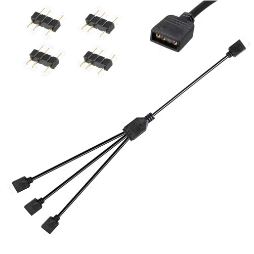 Besvalo RGB Extension Cable 3 Pin, Computer Motherboard ARGB Interface Extension Cable Female Connetor, 5 V Argb 3-Pin Connector 1-3