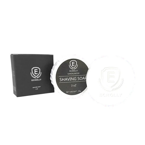 ECHOLLY Shaving Soap for Men by Echolly-Luxury Sandalwood Mens Shave Soap-Men's Shaving Cream Soap (2pack 3oz)