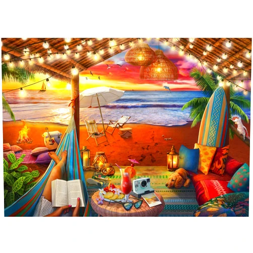 Ravensburger 16795 Cozy Cabana - 500 PC Puzzles Large Format for Adults – Every Piece is Unique, Softclick Technology Means Pieces Fit Together Perfectly
