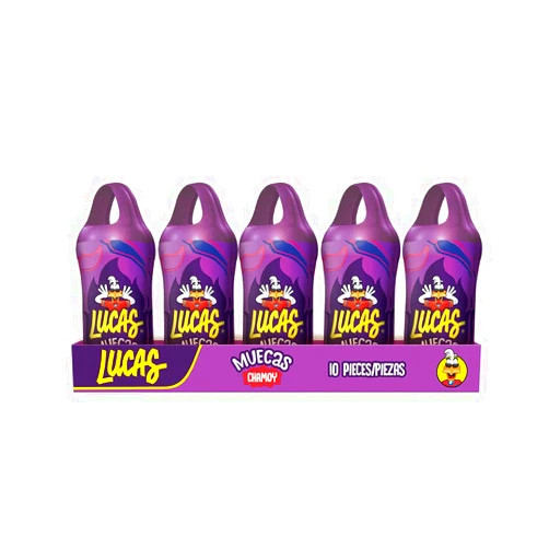 Lucas Muecas Lollipop Chamoy Flavor Candy, 0.96oz - 10 Pieces Pack for Treats, Snack, Parties, Piñatas