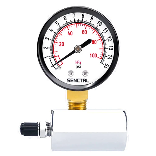 Senctrl 0-15 Psi Gas Pressure Test Gauge, 2