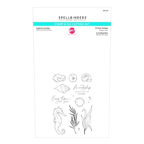 SPELLBINDERS PAPERCRAFTS, INC Spellbinders Stamp & Die Set-Seahorse Garden by Dawn Woleslagle, Metal