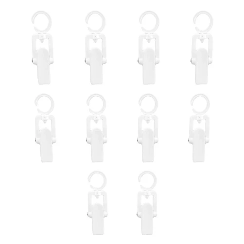 Prolinemax 10 PCS White Plastic Swivel Laundry Hook/Clips Clothes Pin Display Store Fixture
