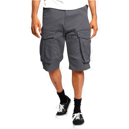 Dirxi Men's Summer Casual Shorts Solid Color Loose Fashion Work Pants Whit Multiple Pockets Simple Classic Beach Shorts