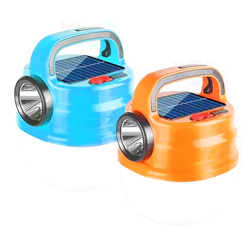 Velasko LED Hanging Tent Camping Lantern Solar Light, USB Battery Powered Waterproof Portable Camping Lamp Outside, 6 Lighting Modes Solar Flashlight Survival Kit for Home & Hiking Solar Lamps (Orange)