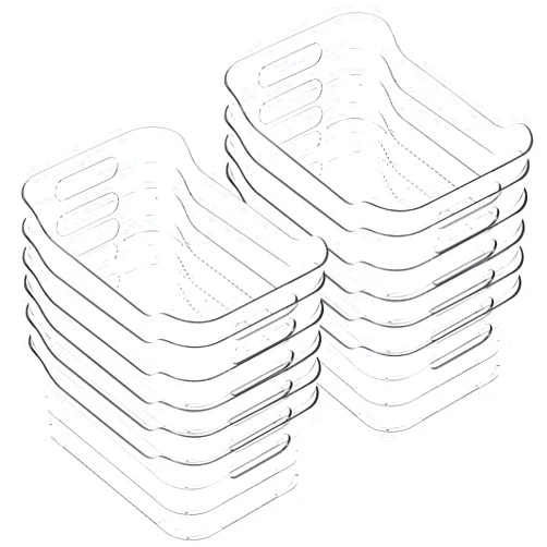 CiWiVOKi Clear Plastic Storage Bins, Set of 12, Multi-Use Organization and Storage Containers for Pantry, Cabinet, Refrigerator, Freezer, Bathroom, Organizer Bins for Home & Kitchen