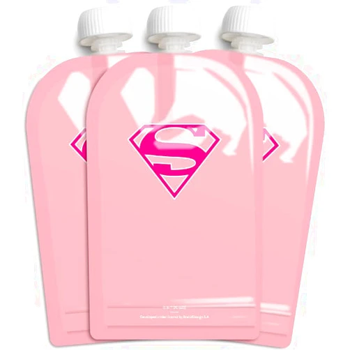 Herobility DC Comic Food Pouch 180 ml / 6 Fl Oz - Squeeze Pouches for Baby, Reusable, Sustainable, Leak-Proof Design, Double Zip-Lock, BPA-Free - Pack of 3