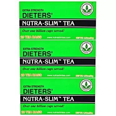 TRIPLE LEAVES BRAND Triple Leaves Extra Strength Dieters Nutra Slim Tea, 20 Bags (3 Pack) - Herbal Cleanse Tea for Detox 20 Count (Pack of 3)