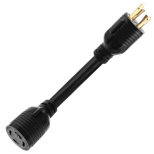 Macco NEMA L5-30P to L14-30R Adapter Cord Twist Lock 4 Prong to 3 Prong 30 Amp Generator Plug to House Inlet Box