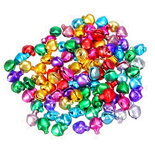 ROSENICE 100Pcs Christmas Jingle Bell Small Beads Charms for DIY Jewelry Making Accessory