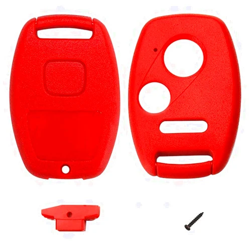 QIYANUA 3 Buttons Replacement Key Fob Keyless Entry Remote Shell Case & Pad fits Honda Accord/Civic/CR-Z/CR-V/Fit/Odyssey/Pilot/Ridgeline with Screwdriver (1 Red)