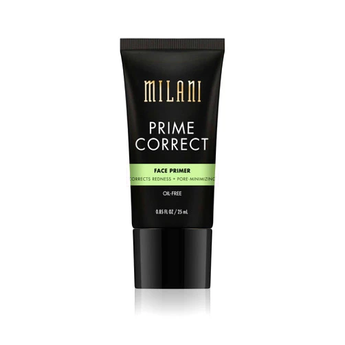 Milani Prime Correct Face Primer - Corrects Redness + Pore-Minimizing (0.85 Fl. Oz.) Vegan, Cruelty-Free Face Makeup Primer to Color Correct Skin & Reduce Appearance of Pores