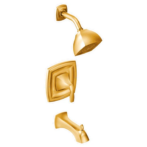 Moen Voss Brushed Gold Posi-Temp Pressure Balancing Eco-Performance Tub and Shower Trim Kit, Valve Required, T2693EPBG