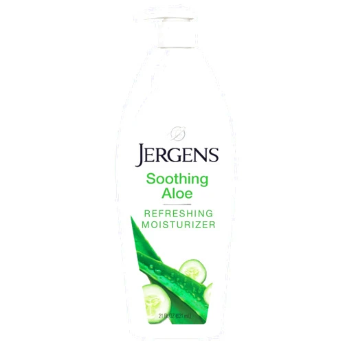 Jergens Soothing Aloe Body Lotion, Aloe Vera Body and Hand Moisturizer, Illuminating Hydralucence Blend, with Cucumber Extract, Dermatologist Tested, 21 Oz
