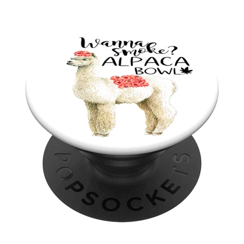 SassyScamp Pot Smoker Gift For Women Weed Lover White Pink Floral Llama PopSockets PopGrip: Swappable Grip for Phones & Tablets
