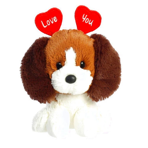 Aurora® Heartwarming Love On The Mind™ Love You Dog Stuffed Animal - Valentine's Joy - Loveable Companions - White 6 Inches