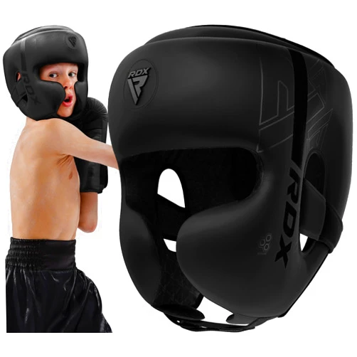 RDX Kids Boxing Headgear, MMA Training, Adjustable Padded Kara Muay Thai Juniors Head Gear, Kickboxing, Sparring, Martial Arts, Karate, Taekwondo Youth Girls Boys Helmet, Home Gym Workouts