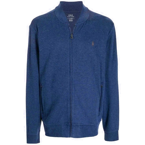 Polo Ralph Lauren Men's Luxury Jersey Baseball Jacket (Spring Navy HTR,XL), X-Large