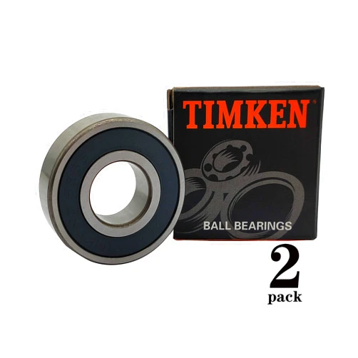 TIMKEN 6203-2RS 2 Pcs Double Rubber Seal Bearings 17x40x12mm, Pre-Lubricated and Stable Performance and Cost Effective, Deep Groove Ball Bearings.