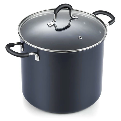 Cook N Home Nonstick Stockpot Soup pot with Lid Professional Hard Anodized 10 Quart, Oven safe - Stay Cool Handles, Black