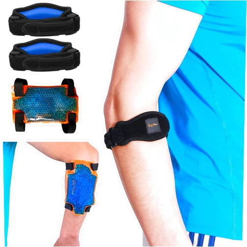 BodyMoves Tennis Elbow Brace (2pcs) Plus hot and Cold ice Pack Support Gear for Sports Daily Use to Reduce Joint Pain and Treat Tendonitis Bursitis, Basketball Golfers Elbow, Gym