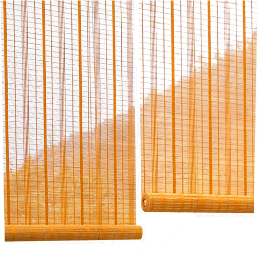 FMNV Natural Bamboo Roller Blind Wooden Blackout Blinds Shading Sunscreen Blinds Hand-Woven Natural Bamboo Curtains, for Windows/Doors/Balconies (W X H)