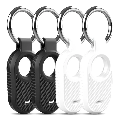 Pautas 4-Pack SmartTag2 Holder, Advanced TPU Materials Anti-Drop & Anti-Scratch, with Carbon Fiber Pattern Designed for Samsung Galaxy SmartTag 2 Case Keychain Smart Tag 2 Case