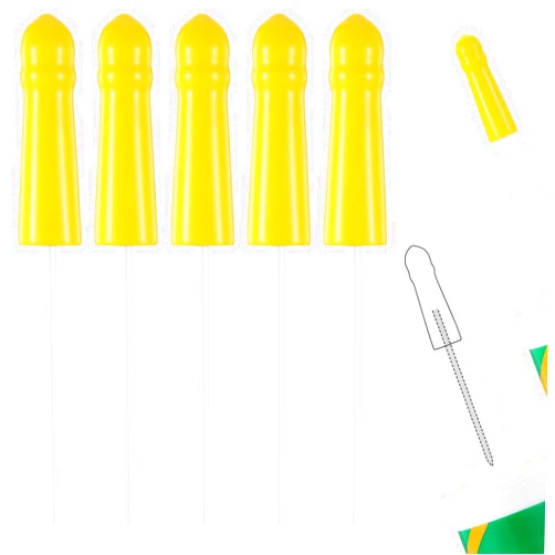 Baderke 5 Pack Caulk Tube Caps Caulk Saver Reusable Finishing Tool Tube Covers Sealer Saver Caps Keeper for Preserving Open Universal Prevent Drying(Yellow)