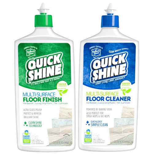 Quick Shine Multi Surface Floor Cleaner & Floor Polish w/Clean Shine Technology 2-27oz Bottles | Use on Hardwood, Laminate, Luxury Vinyl Plank, Tile & Stone | Safer Choice Formulas