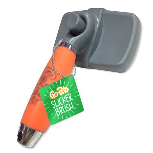 GoPets Professional Slicker Brush for Dogs and Cats - Effortless Grooming, Gentle Dematting & Detangling, Shedding Control, Self-Cleaning Comb, Shiny Tangle-Free Coat, Comfortable Silicone Gel Grip