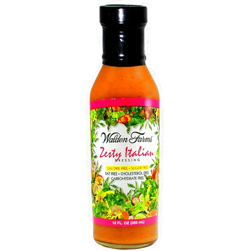 Walden Farms Zesty Italian Dressing 12 oz. Bottle - Sweet & Tangy, 0g Net Carbs Condiment, Kosher Certified - Great on Salads, Grilled Favorites, Marinade, Pizza, Vegetables and Many More
