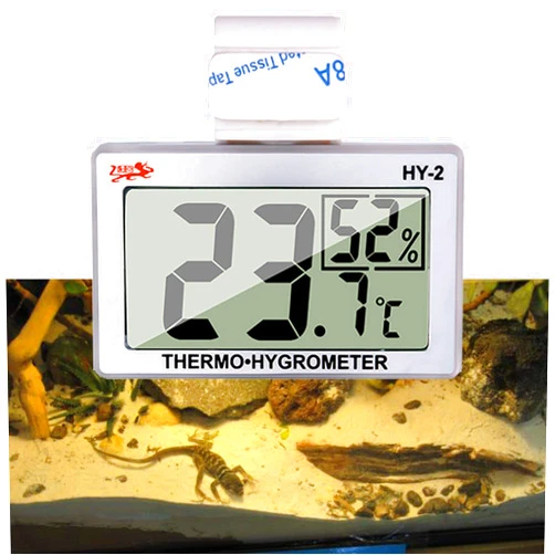 capetsma Reptile Thermometer, Digital Thermometer Hygrometer for Reptile Terrarium, Temperature and Humidity Monitor in Acrylic and Glass Terrarium,Accurate - Easy to Read - No Messy Wires… (1 Pack)