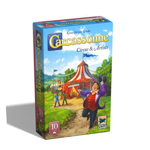 Hans im Glück Hans Im Gluck Carcassonne Circus & Artists Board Game Expansion - Add Traveling Circus, Ringmistresses & Artist Meeples, Family Fun for Kids & Adults, Ages 7+, 2-5 Players, 45 Minute Playtime