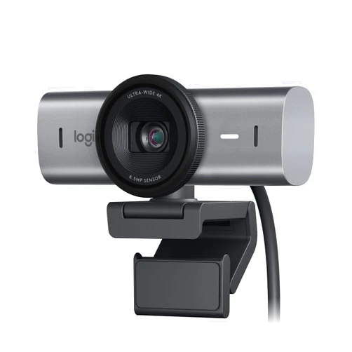 Logitech MX Brio Ultra HD 4K Collaboration and Streaming Webcam, 1080p at 60 FPS, Dual Noise Reducing Mics, Show Mode, USB-C, Webcam Cover, Works with Microsoft Teams, Zoom, Google Meet - Graphite