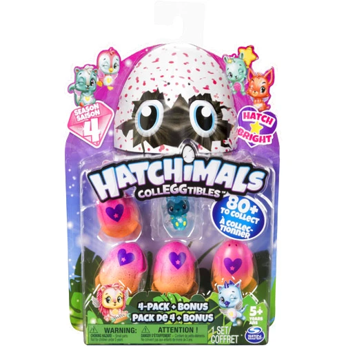 Hatchimals CollEGGtibles, 4 Pack + Bonus, Season 4 Hatchimals CollEGGtible, for Ages 5 and Up (Styles and Colors May Vary)