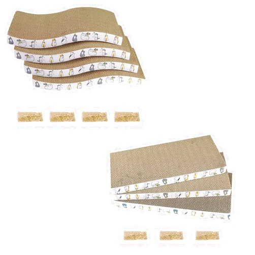 PatiencET 4 Pack and 3 Pack Cat Scratcher Pad Recycle Corrugated Cat Scratching Pad Type S Cat Scratch Pad Lounger