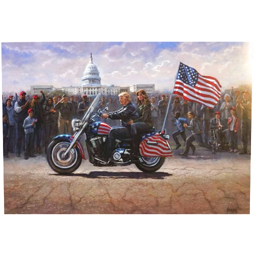 Peck & Gartner Jon McNaughton MAGA Ride Donald Trump Motorcycle Art Print