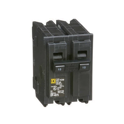 Schneider Electric Square D by Schneider Electric HOM215CP Square D-HOM215CP Homeline 15 Amp Two-Pole Circuit Breaker, Pack of 1, Black