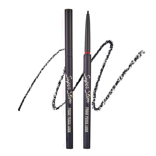 ETUDE Super Slim Proof Pencil Liner (#01 Black) 21AD | Long-Lasting and Waterproof Eyeliner with Fine Elaborate Lines for More Precise Eye Makeup