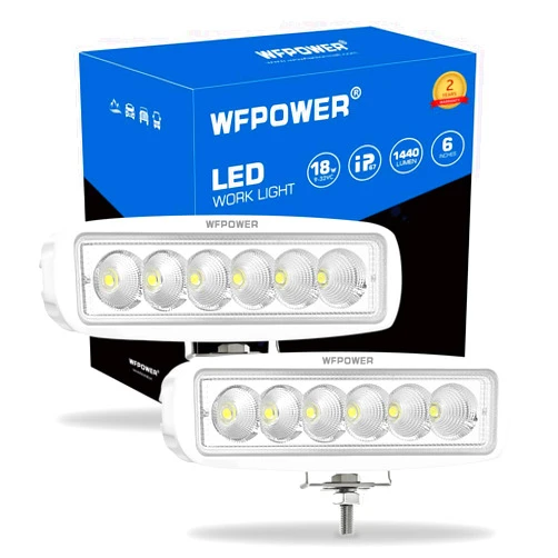 WFPOWER Boat Light 2 Pack, LED Marine Spotlights Waterproof, 6 inch Deck Dock Flood Light for Boat Accessories Pontoon Fishing Truck SUV ATV 12V White